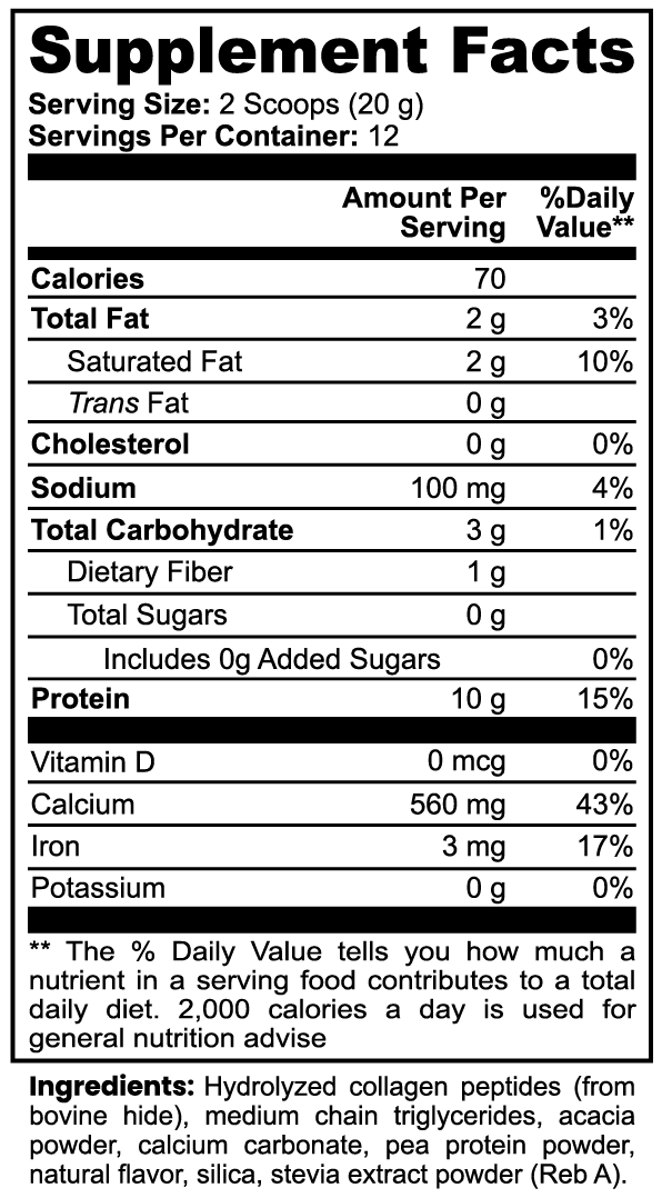Vanilla - Collagen Peptides Creamer Grass-Fed Powder